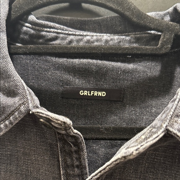 GRLFRND Black Denim Cropped Shirt - Picture 2 of 4